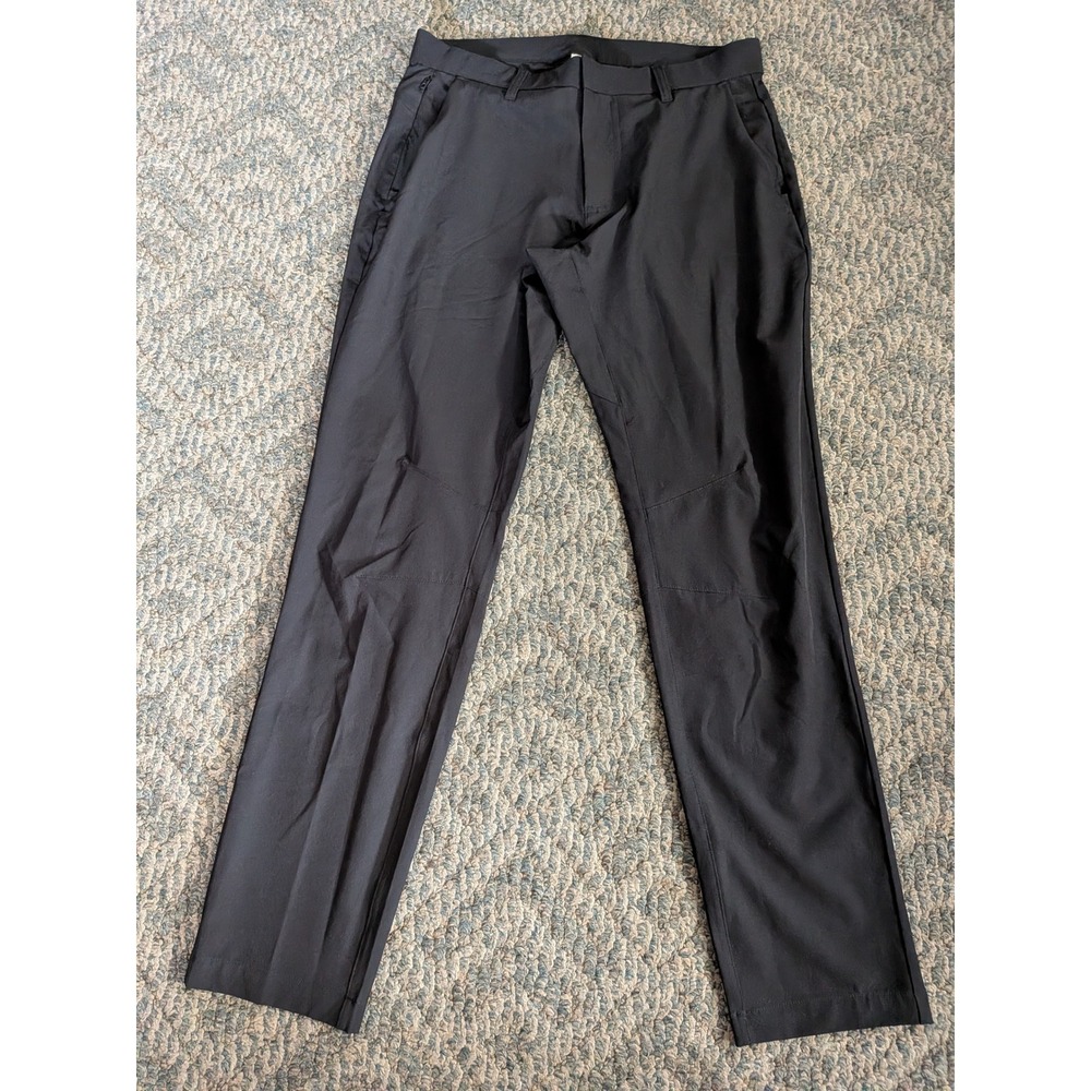 Fabletics Mens Only Pant Black Performance Stretch Chino Trouser 31x32 PT2355650